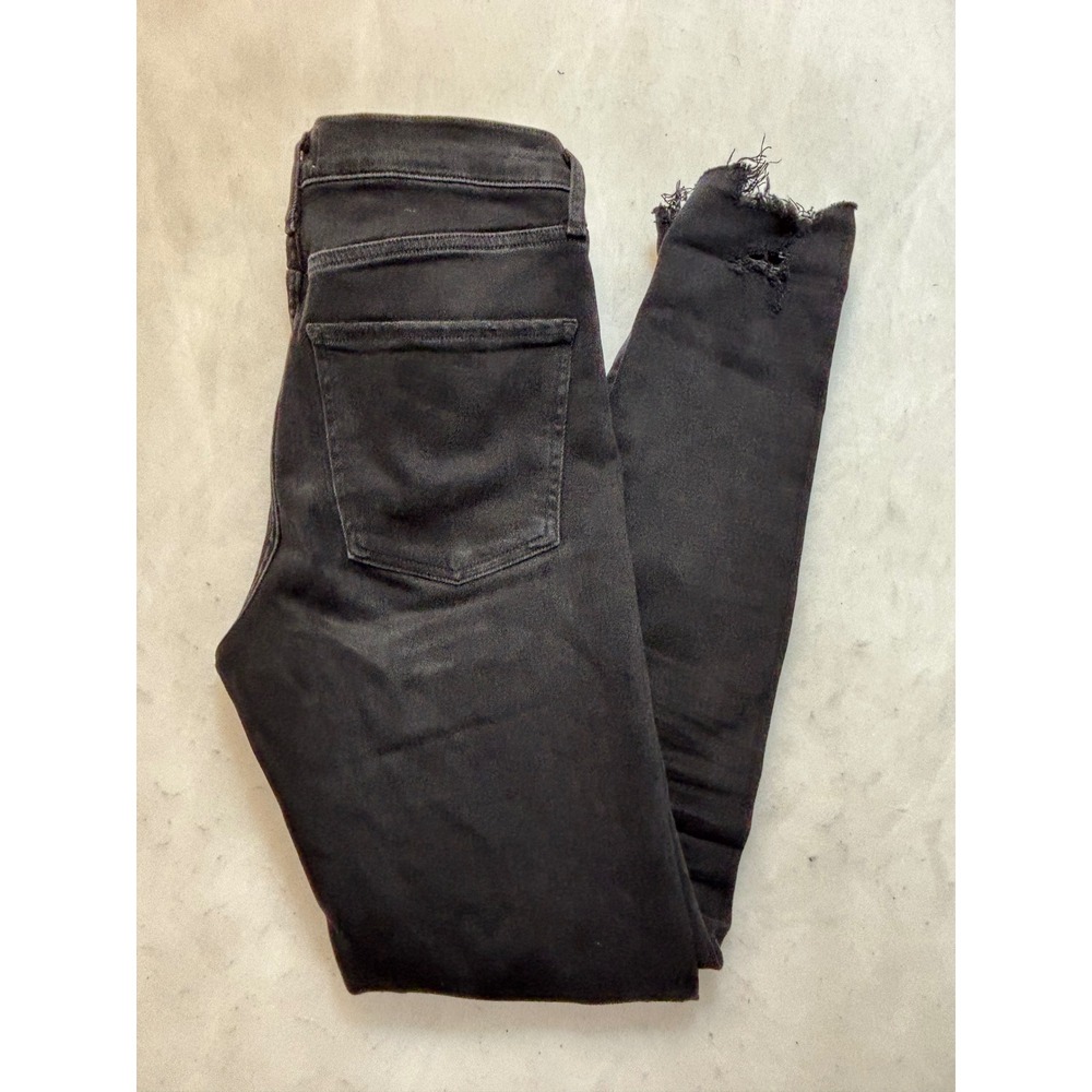 AGOLDE Black‎ Skinny Jeans Distressed Raw Hem Size 27